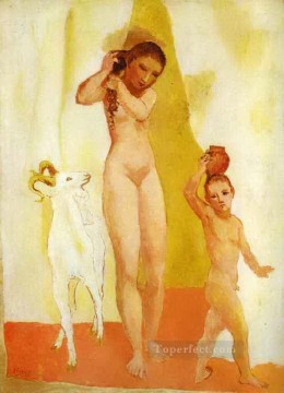 パブロ・ピカソ Painting - ヤギを持つ少女 1906年 パブロ・ピカソ